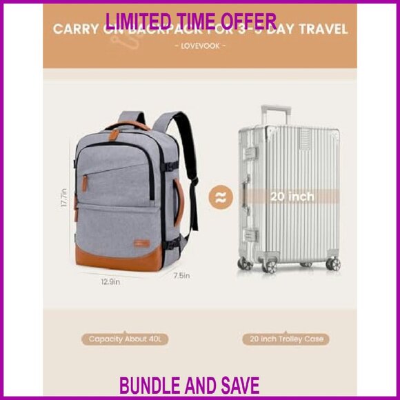 40L Travel Backpack Airline Approved 17.3\